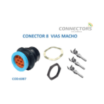 Hdp24-18-8Pel017 Conector 8 Vias Sellado Macho Negro  Amphenol