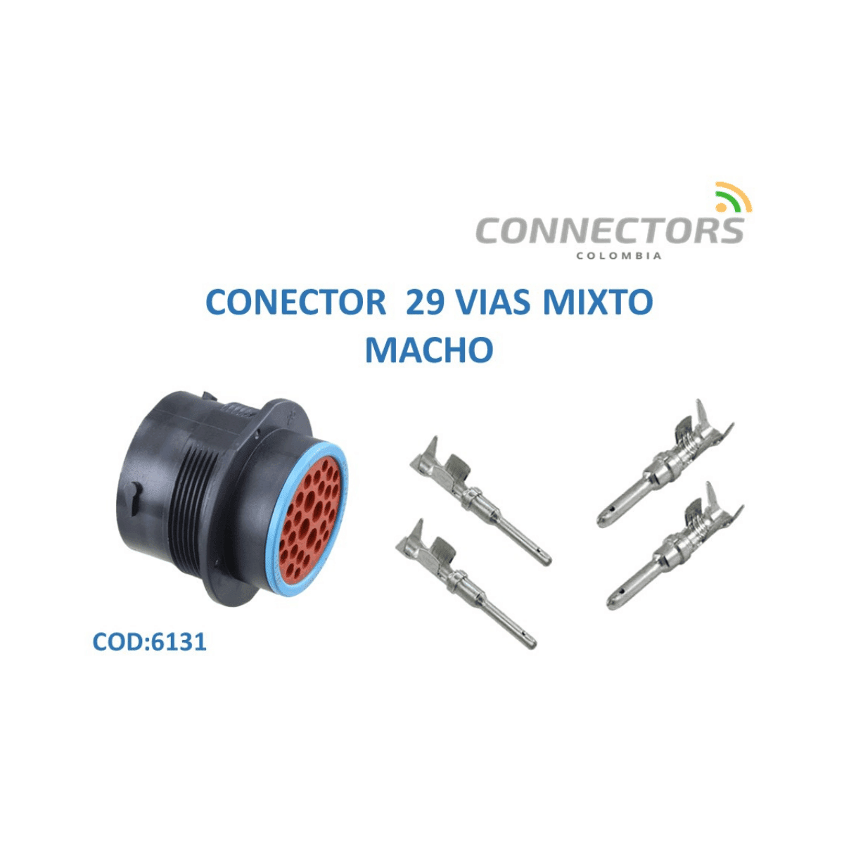 41 Hdp24-24-29Pe Conector Hdp 29 Vias Sellado Macho Negro Amphenol