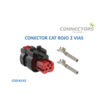CONECTOR 2 VIAS SELLADO MACHO ROJO AMP