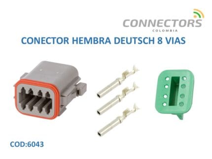 DT06-08S - CONECTOR TIPO  DEUTSCH DT 8 VIAS SELLADO HEMBRA GRIS  AMPHENOL