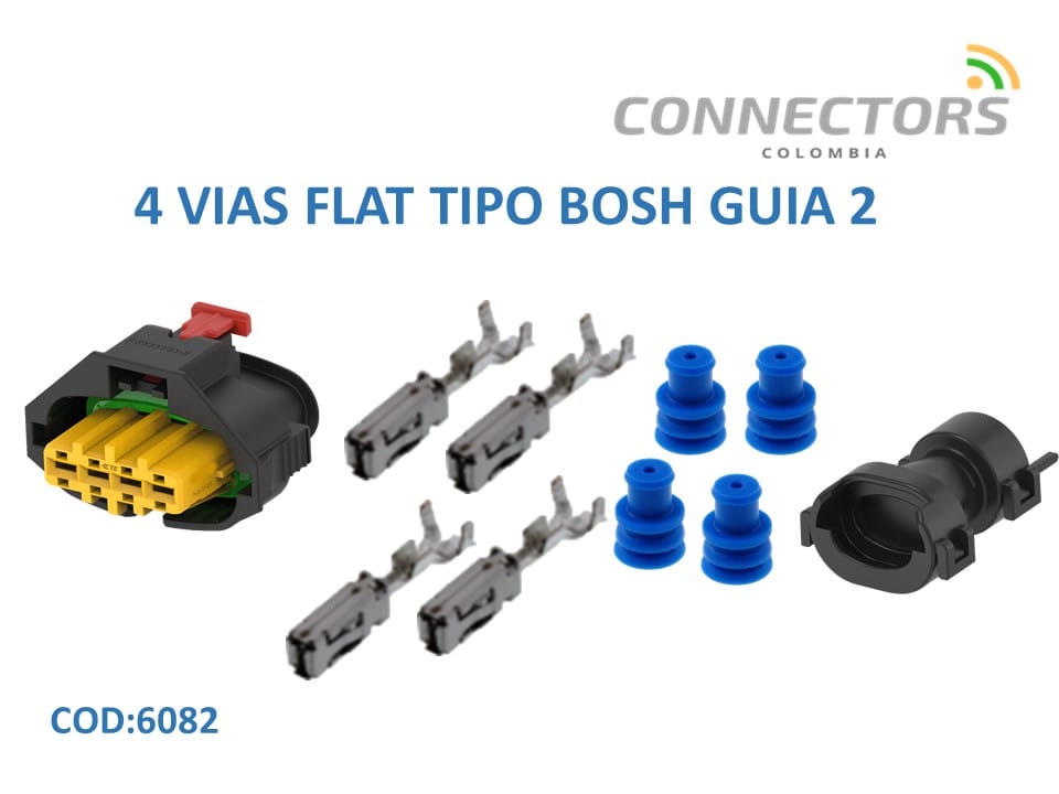 6082 Conector Amp Superseal Pro 4 Vias Sellado Hembra Amarillo