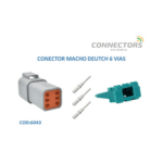 AT04-6P-RD01BLK - CONECTOR 6 VIAS NO SELLADO MACHO NEGRO AMPHENOL