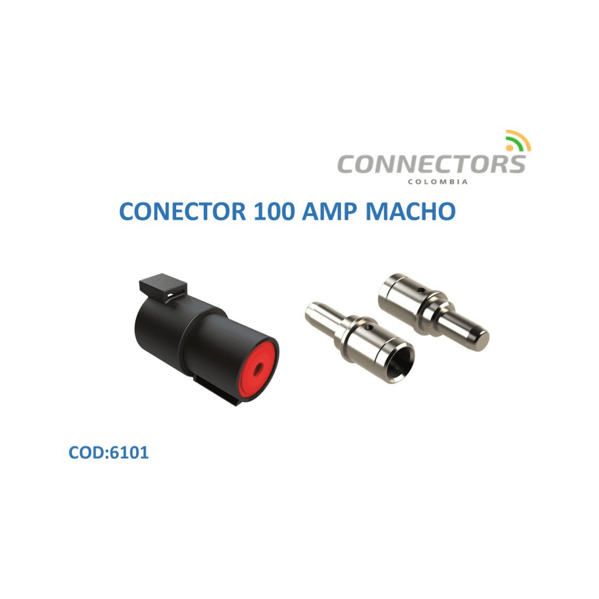 79 Athd04-1-4P Conector 1 Via Sellado Macho Negro Amphenol