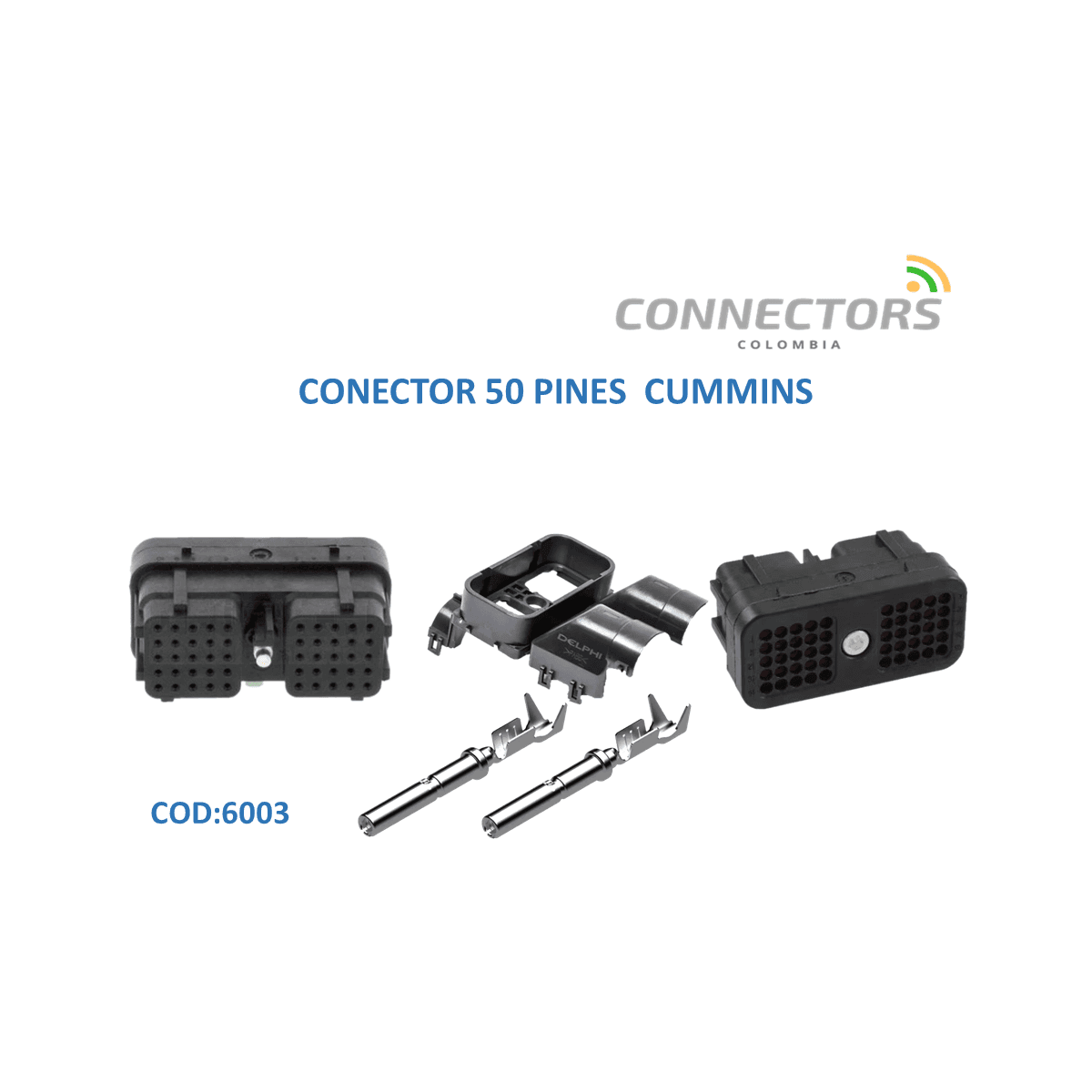 81 Drc26-50S01 Conector Hes Circular Series 50 Vias Sellado Hembra Negro Delphi