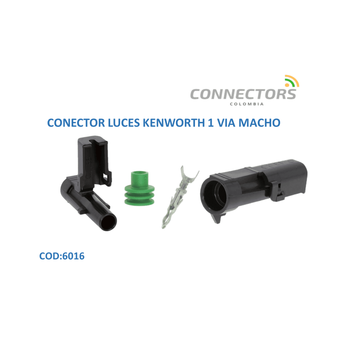 91 12010996 - Conector W.p Sellado 1 Via Macho Negro Delphi