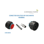Ahdp04-24-09Sr-Sra Conector 9 Vias Sellado Hembra Negro Amphenol