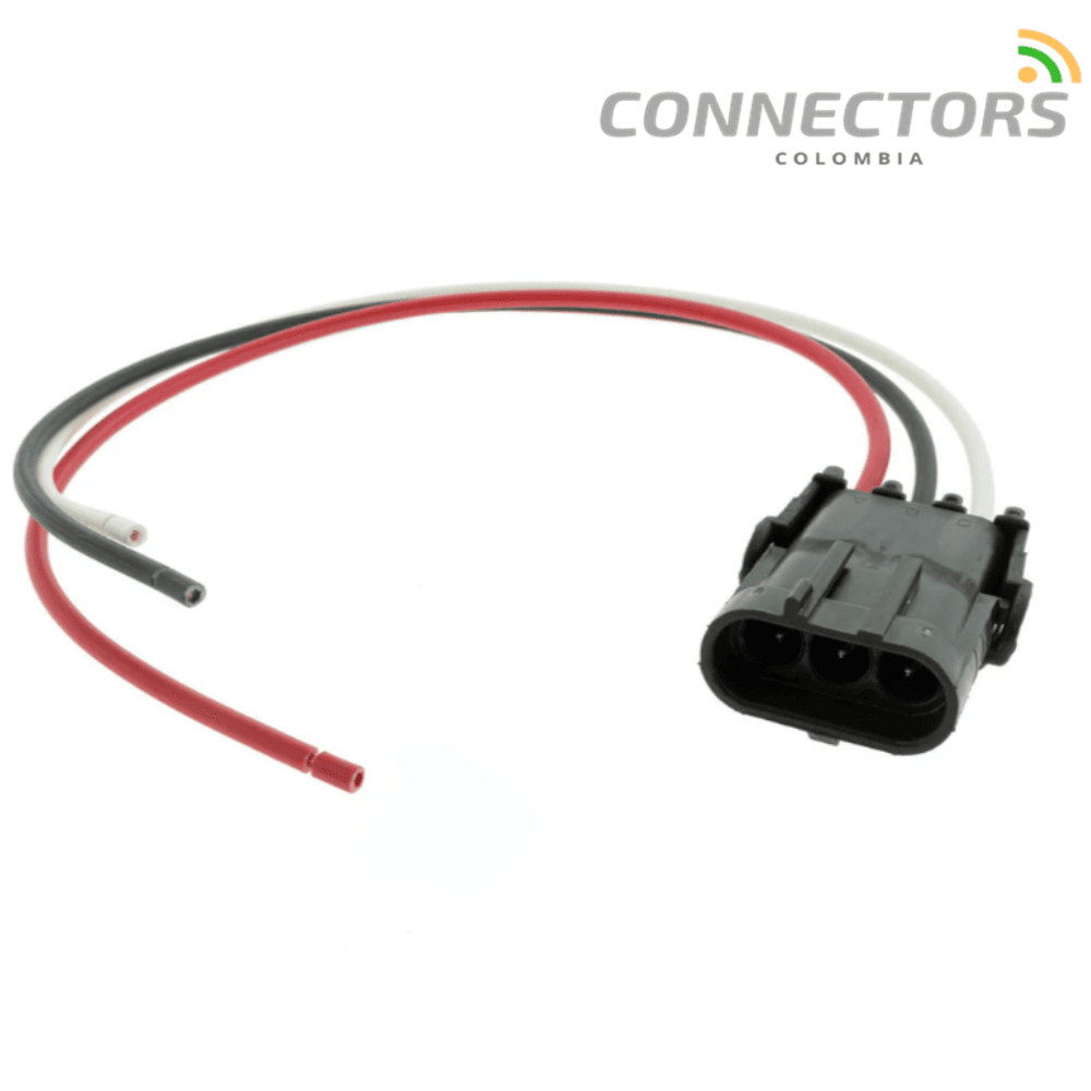 12020827 – Conector W.p Sellado 3 Vias Macho Negro Delphi Armado