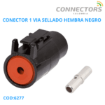 Athd06-1-8S Conector 1 Via Sellado Hembra Negro