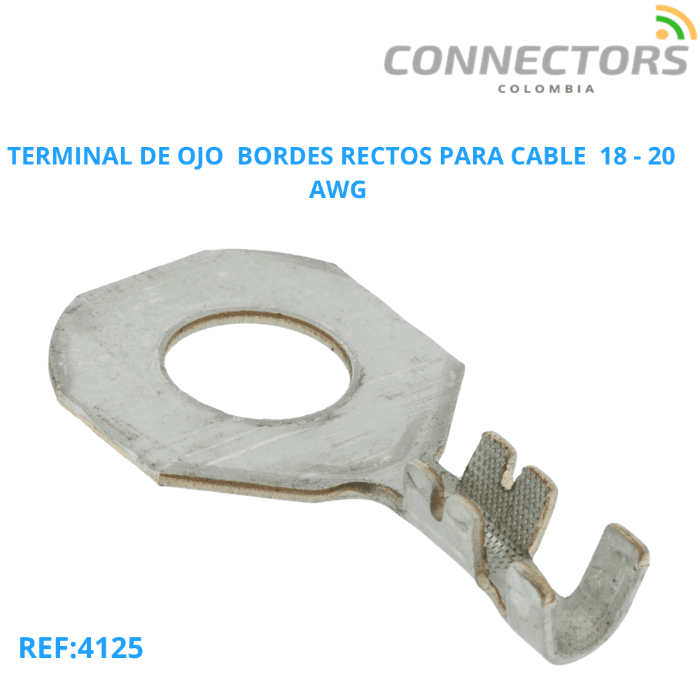 _imagen del producto (1) Terminal de ojo bordes recto para cable 18 - 20 awg - Imagen 1