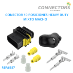 1-1564516-1 Conector 10Pos, Mixed,Tab Hsg,Assy Hibrido  Macho